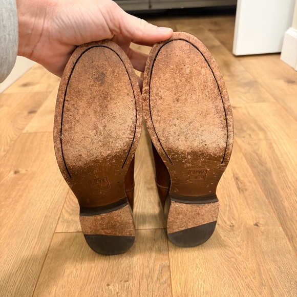 FRYE Melissa back button boots in cognac leather - Size 6.5 - Picture 7 of 8